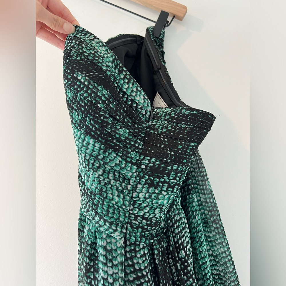 Anthropologie Moulinette Soeurs Vernalis green maxi dress strapless snakeskin 4P - Picture 7 of 16